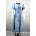 ladies belted shirt denim dress